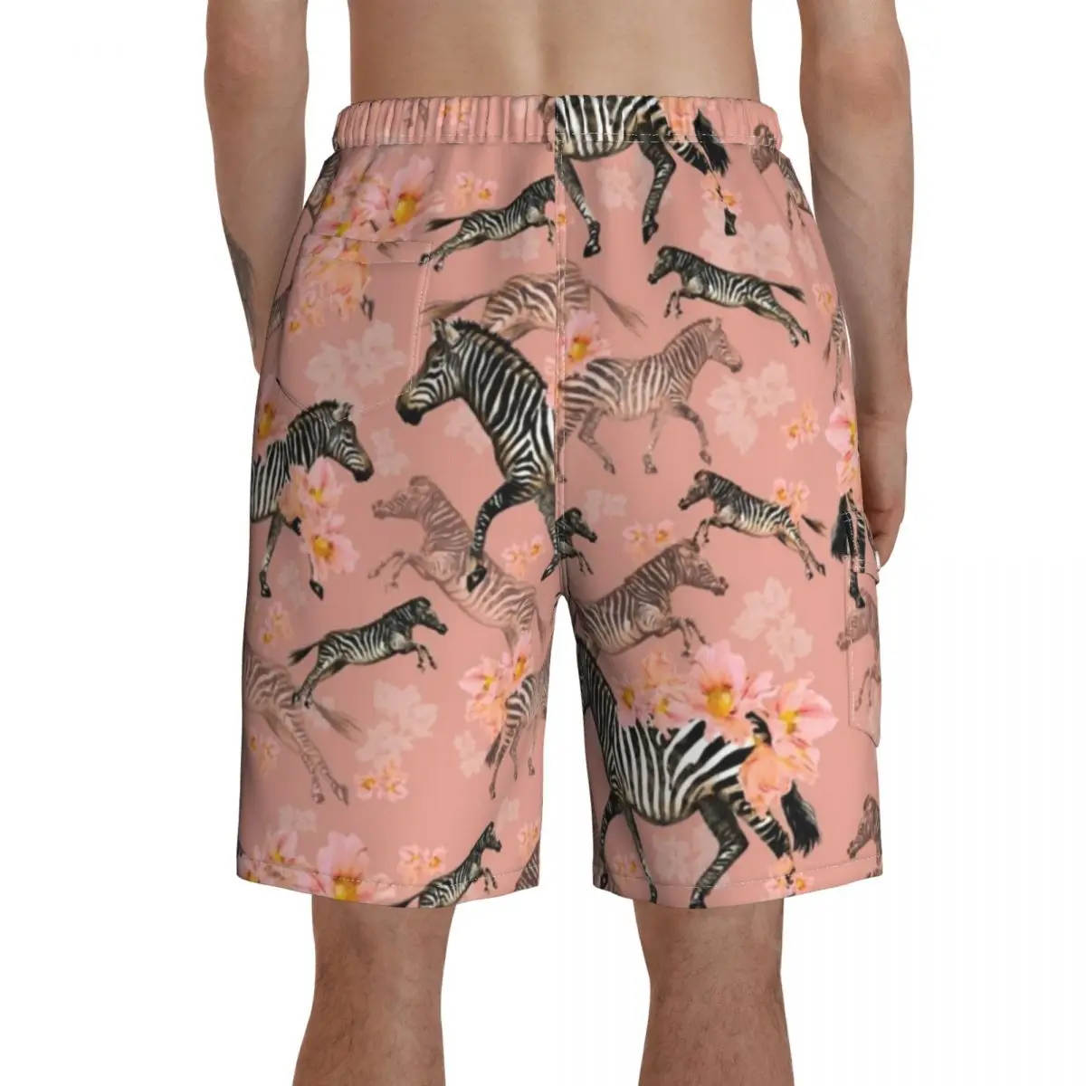 

Zebra Board Shorts Swimming Trunks Polyester Men Bathing Pattern Swim Trunks