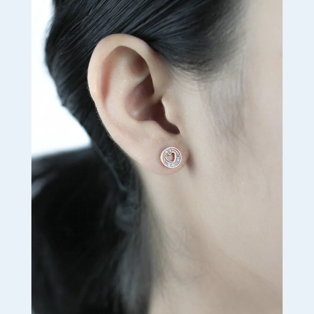 Trustdavis 100% Стерлинговое Серебро 925 пробы романтические круглые серьги в форме