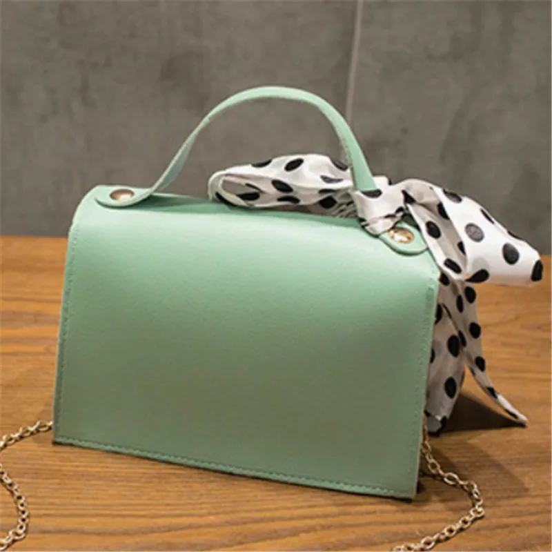 Новое поступление черная сумка через плечо для женщин украшение шарфа женская из