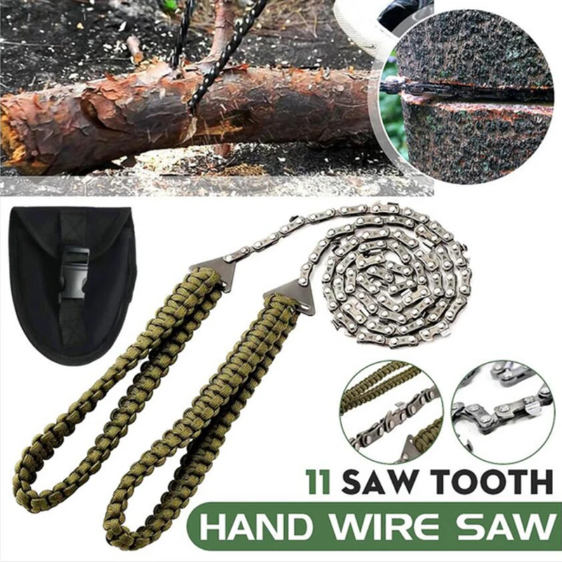 

Portable Chain Saw Cutting Machine Handheld Survival Emergency Chainsaw with Bag Outdoor Camping Hiking Garden Tool Freeship