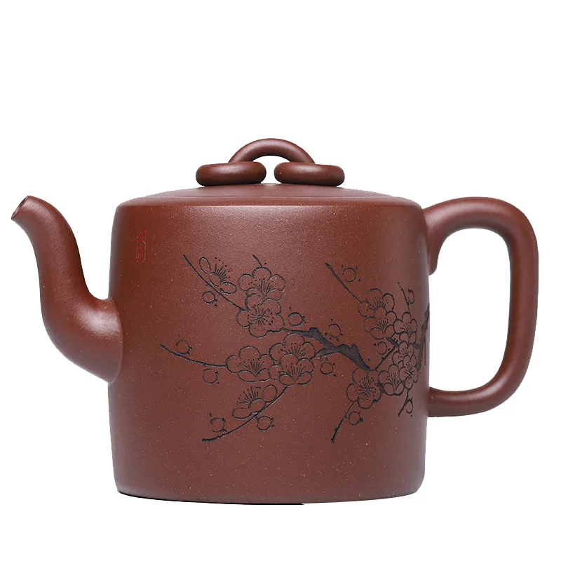 

Yixing famous purple clay teapot handmade double circle teapot