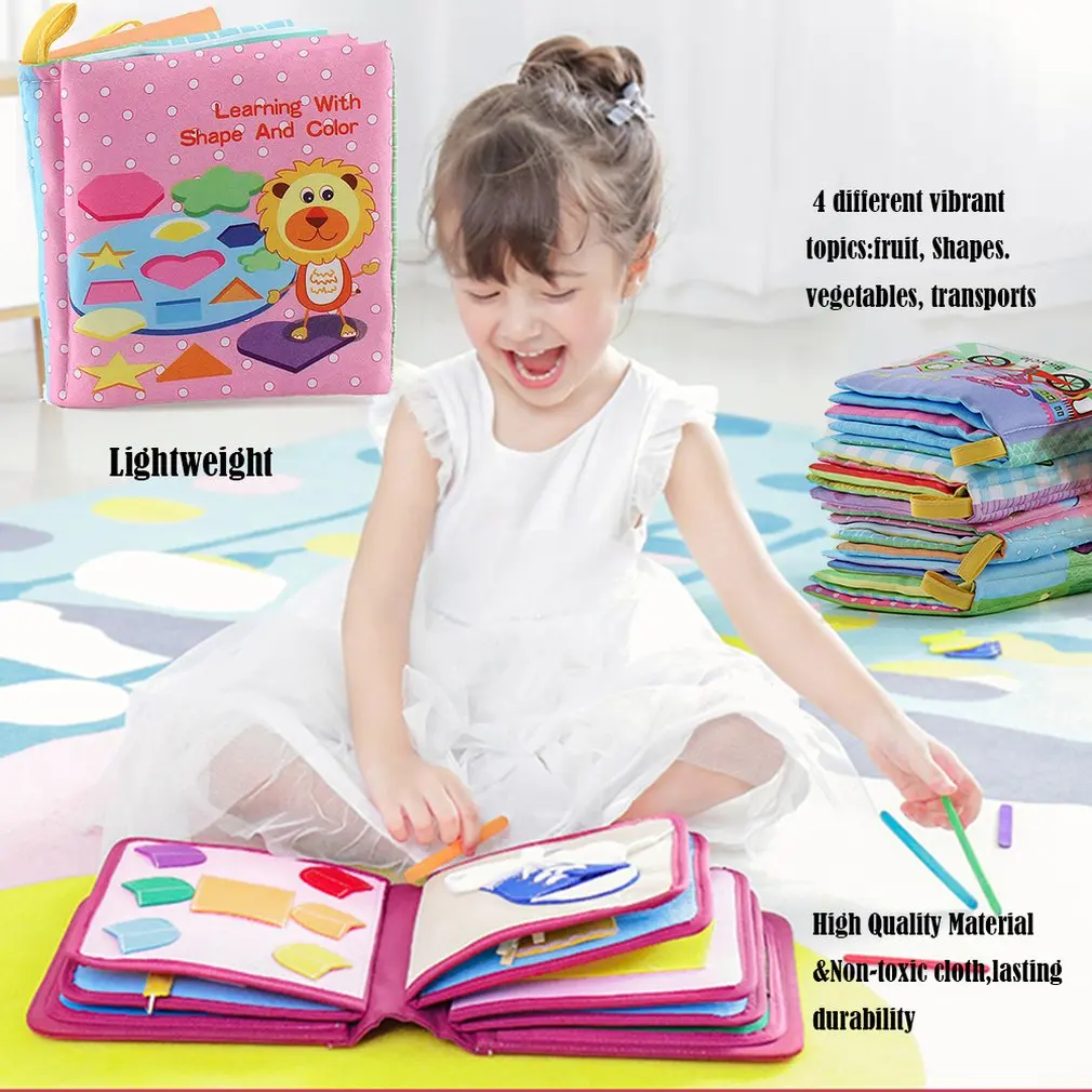 

Baby Learning Education Animal Embroidery Soft Cloth Book Animal Fabrics Cognitive Books Baby Kids Early Learning Cloth Books