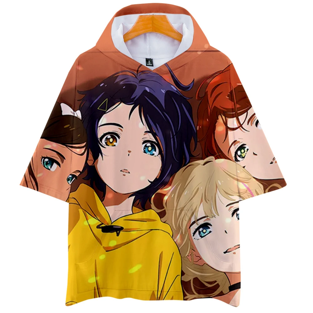

Women's T-Shirts 2021 Japanese Anime Wonder Egg Priority 3D Short Sleeve Tees Boy Girl Hooded Streetwear Summer Clothes Tshirts
