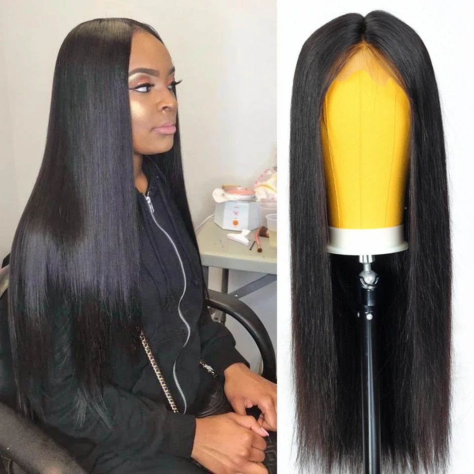 4x4 кружева закрытие парик прямые синтетические волосы на кружеве парики фронта