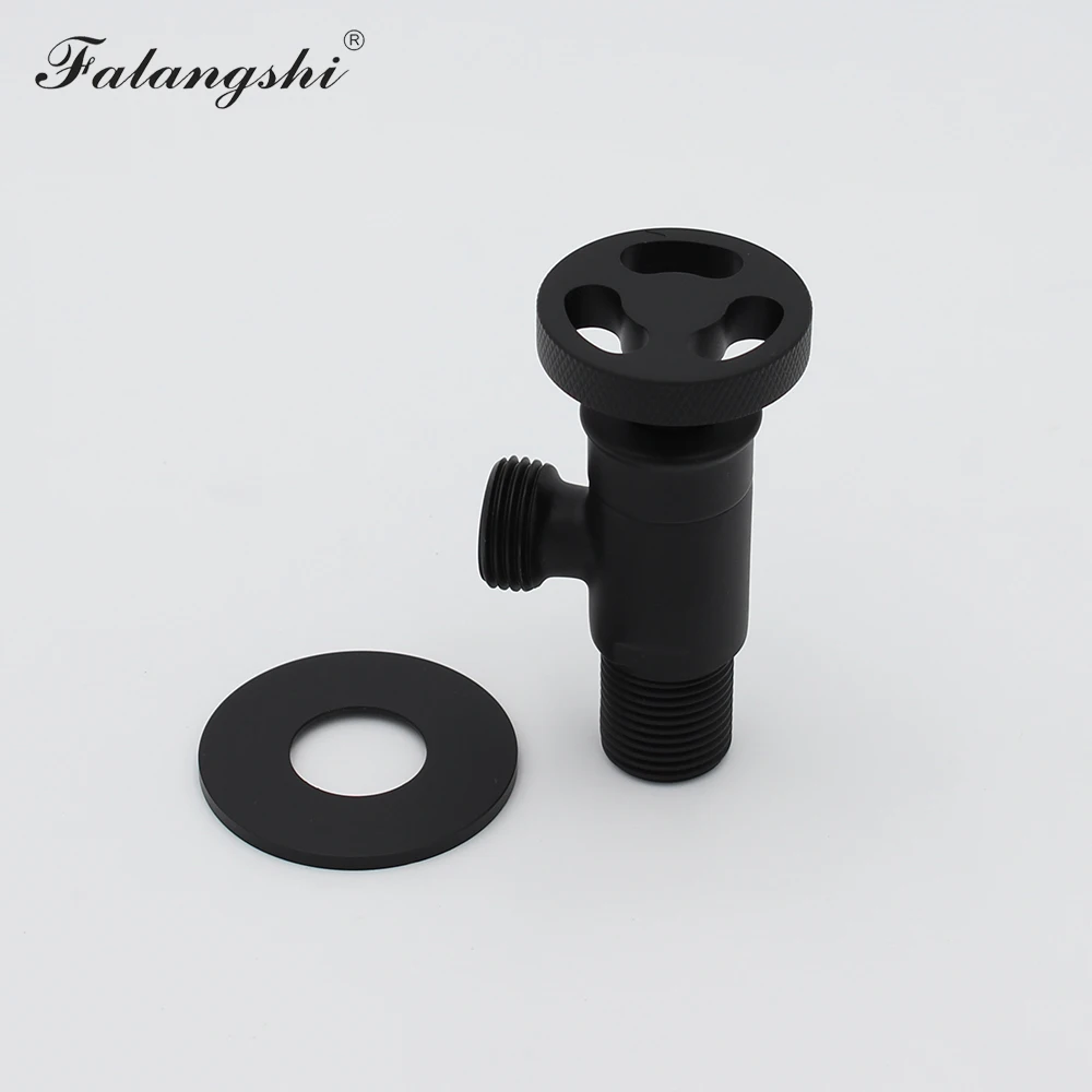 g12 triangle valve multi function matte black brass angle valve washing machine toilet stop valve bathroom accessories wb8508 free global shipping