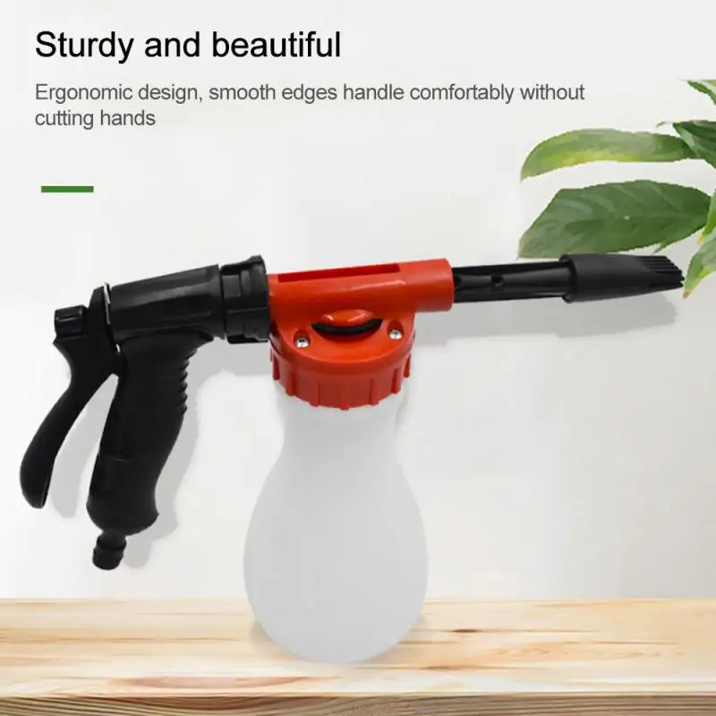 

Car Snow Foam Lance High Pressure Long Nozzle Wash Sprayer Adjustable Car Water Gun With 800ml Bottle Watering Can For Cleaning