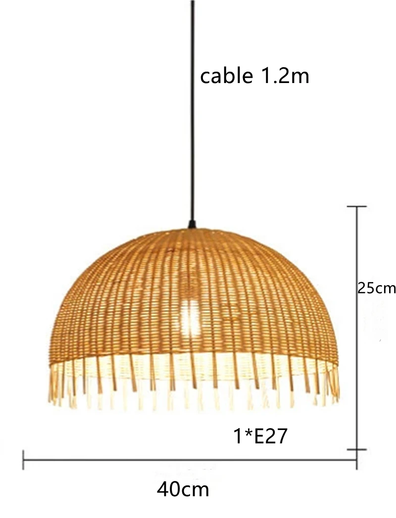 Японский бамбуковый абажур ручной работы из натурального ротанга круглая люстра