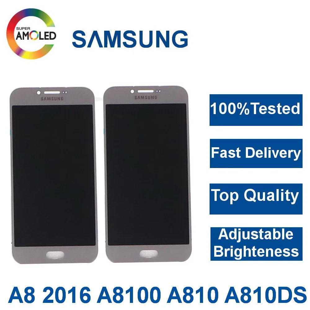ЖК дисплей Super AMOLED для Samsung Galaxy A8 2016 A8100 A810 сенсорный экран дигитайзер в сборе