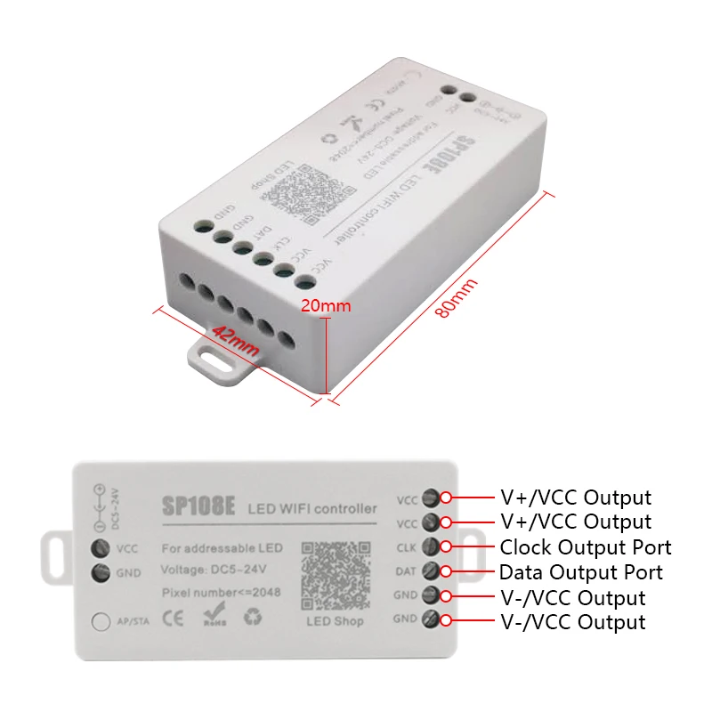 SP108E WS2812B WS2811 WS2801 СВЕТОДИОДНЫЙ Wi Fi контроллер iOS Android приложение беспроводной пульт
