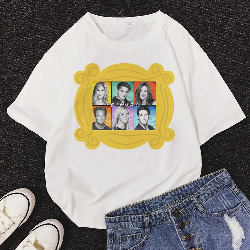 

Women Summer Short Sleeve Casual Clothing Punk Top tshirt 6 good friends TV series friends Letter Print T-Shirt Harajuku T Shirt