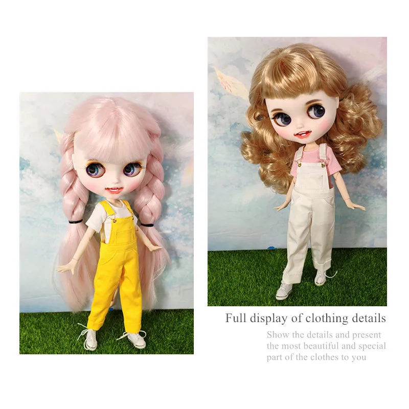 Fortune Days Blyth Кукла одежда короткий рукав нагрудник костюм для 1/6 30 см суставное тело