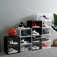 fashion shoes box new transparent sneaker organizer dust proof display shoe storage box home can be stacked plastic containe