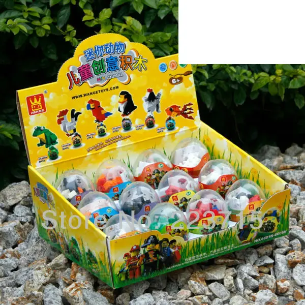 &iexcl;Env&iacute;o Gratis! Juego de Mini bloques de animales para ni&ntilde;os, bloques de ladrillo, juegos de huevos Compatible con partes-0