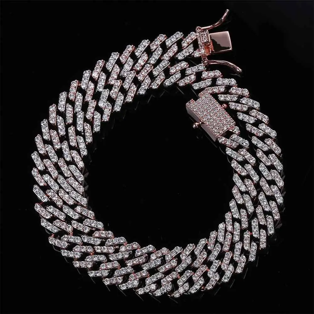 Two color JINAO 10 мм, новая длинная застежка, AAA CZ каменная цепь, многоцветное ожерелье, Льдом Из кубического циркония, шикарные мужские ювелирные изделия в стиле хип-хоп - Окраска металла: Two color