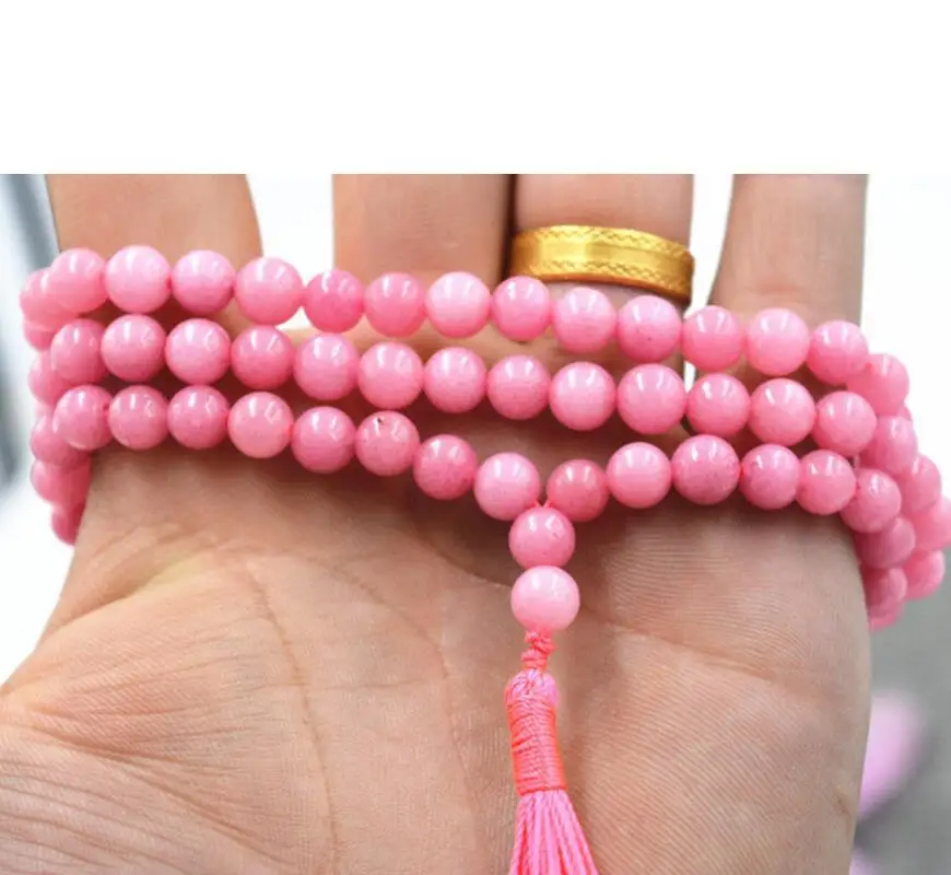 Бесплатная доставка Горячая Новинка 6 мм камень буддийский Родохрозит 108