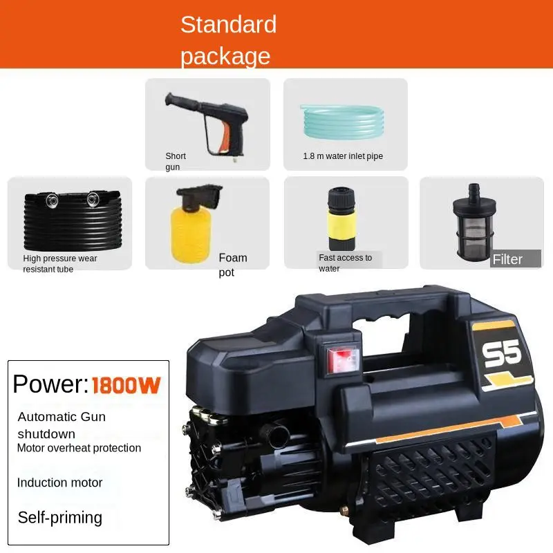 High Pressure Car Washer Household 220V Power Portable Cleaner Fully Automatic Brushing Pump Water Gun | Инструменты