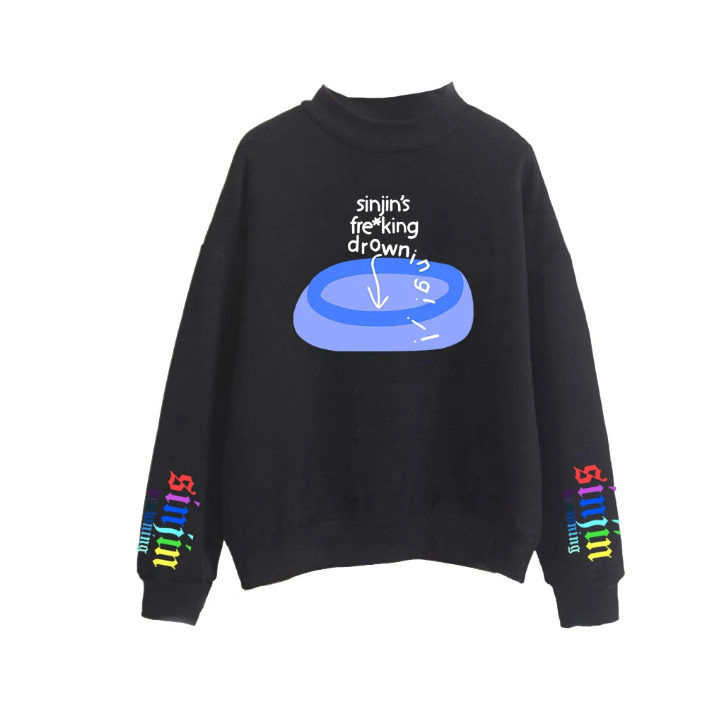 

Drop shipping 2021 New Sinjin Drowning 2D Print Women Men High collar sweatshirt Casual Turtlenecks Clothes 1