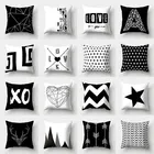 Черно-белая наволочка 45*45 см наволочка квадратная декоративная подушка с геометрическим рисунком Наволочка декоративная подушка