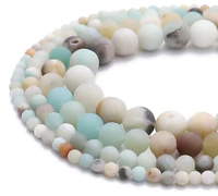 fashion round 46810 mm matte amazonite diy loose bead for jewelry bracelet making