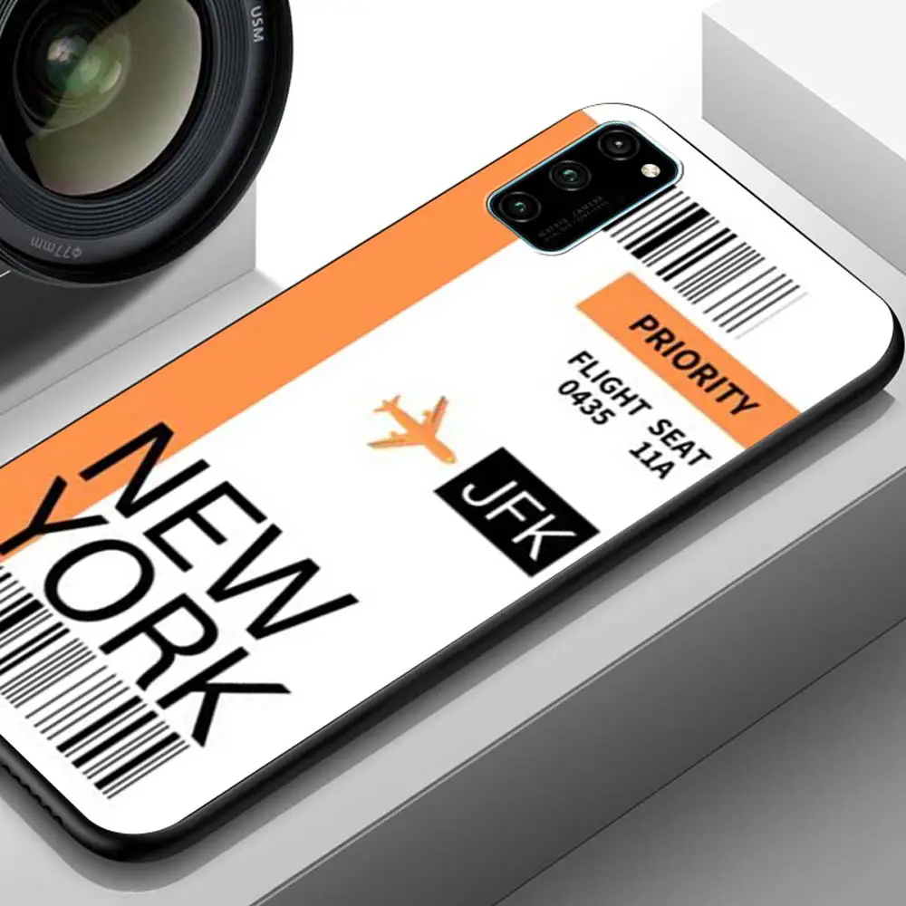

Phone Case For Honor Play 9A 9c 9a 9s 9X Pro Lite TPU Capa Shell for HONOR 8x 8s 2020 Funda Guscio Cute FIRST CLASS PLANE TICKET