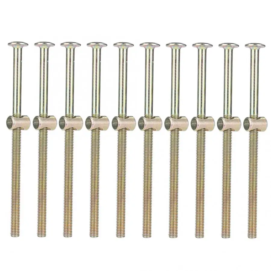 Болты мебельные M6 120 мм с 6 цилиндрическими гайками коннектор крепеж углеродистая