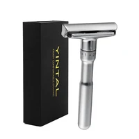 yintal adjustable safety razor double edge classic men shaving mild to aggressive 1 6 file hair removal shaver it with 5 blades