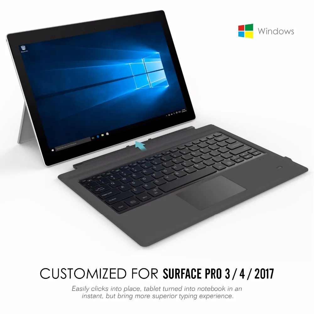 Чехол для Microsoft Surface Pro 7 Plus 2021 / 7/Pro 6/Pro 5 /Pro 4 ультратонкая Беспроводная
