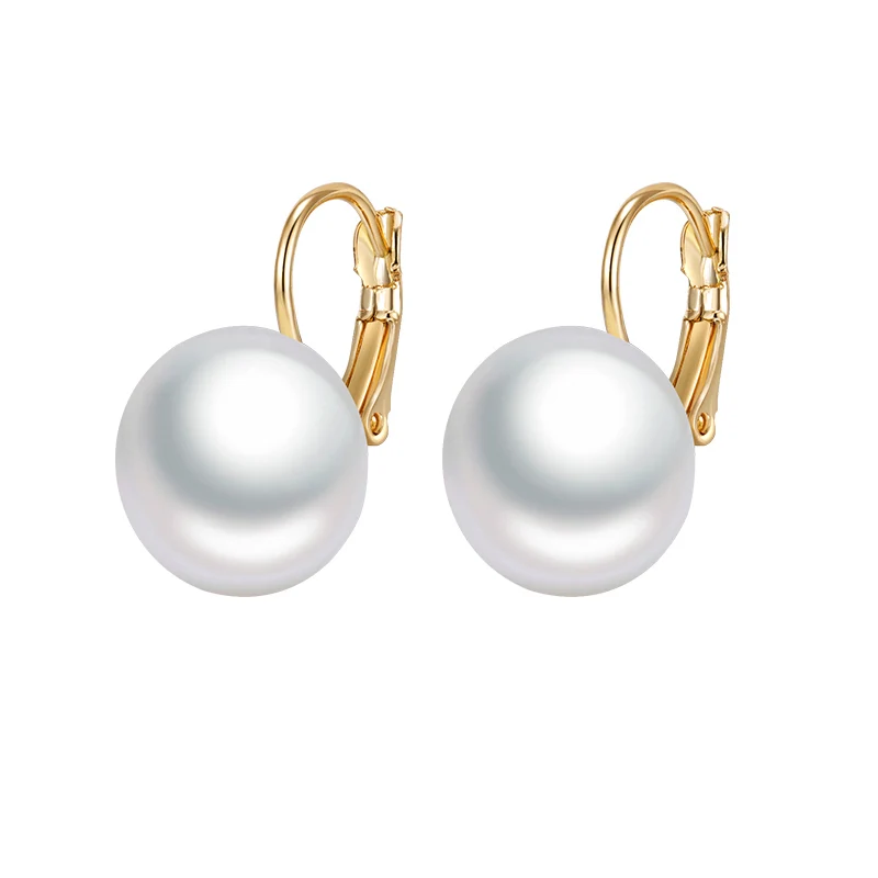 white gold Женские овальные серьги-подвески MAIKALE, белые, красные большие серьги с жемчужиной золотистого/серебристого цвета, ювелирные изделия для подарка и вечеринки - Окраска металла: white gold