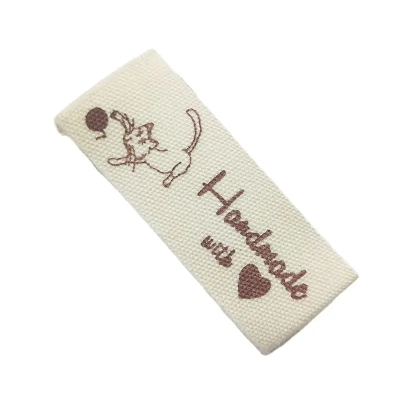 FreeShipping100pcsPureHandMadeDDIYWitheLoveLabelsCottonFabricPrintingTagsForGarmentBagsSewingAccessoriesSpotsGoods | Дом и сад