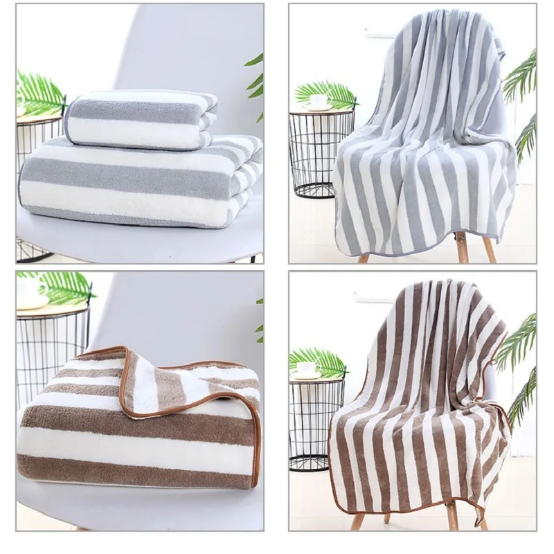 

2 Pcs Home Bathroom Thicken Bath Towel And Face Towel Set Super Absorption Quick Drying Towel For Women And Kids