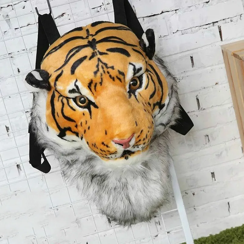 Креативный индивидуальный рюкзак с головой тигра уличный трендовый для