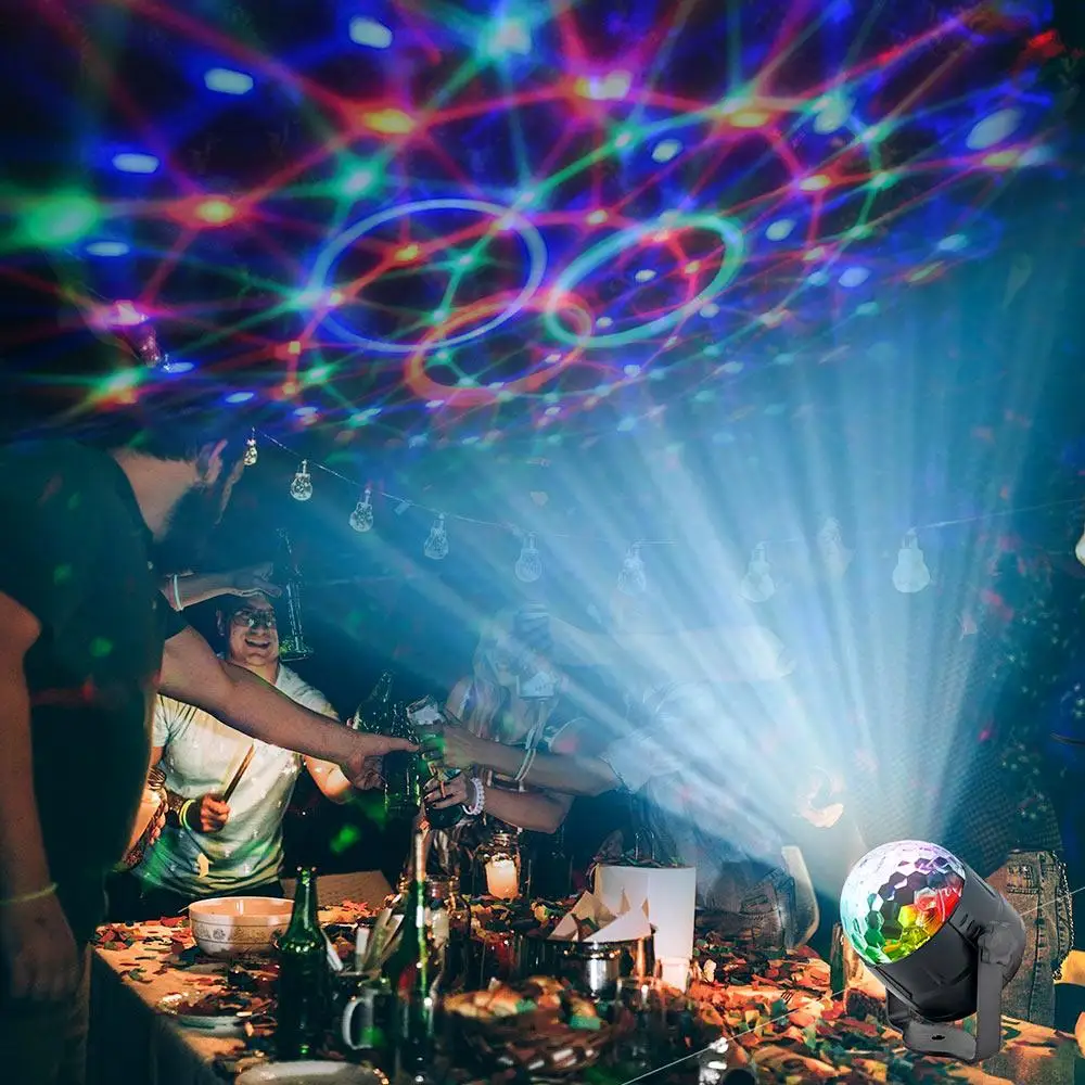 

Фантастический светящийся USB диско-светильник с дистанционным управлением, Вращающийся Диско-светильник, светодиодный диско-шар, Рождеств...