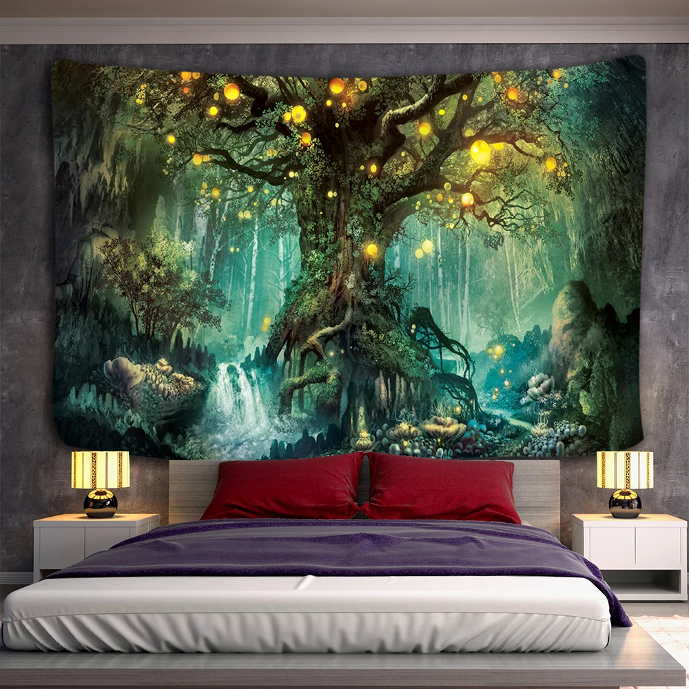 

Big Wishing Trees 3D Print Tapestry Wall Hanging Hippie Psychedelic Decorative Wall Carpet Bed Sheet Bohemian Hippie Home Decor