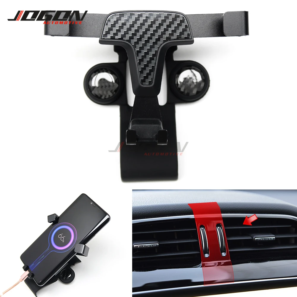 

Carbon Fiber Look Gravity Phone Stable GPS Holder Air Vent Mount Stand For Jaguar XEL 2017 2018 2019 Car Cradle Accessories