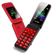 3G WCDMA GSM Unlock Flip Senior Feature Mobile Phone Dual Display SOS Quick Call DV Large For Old People Russian Key