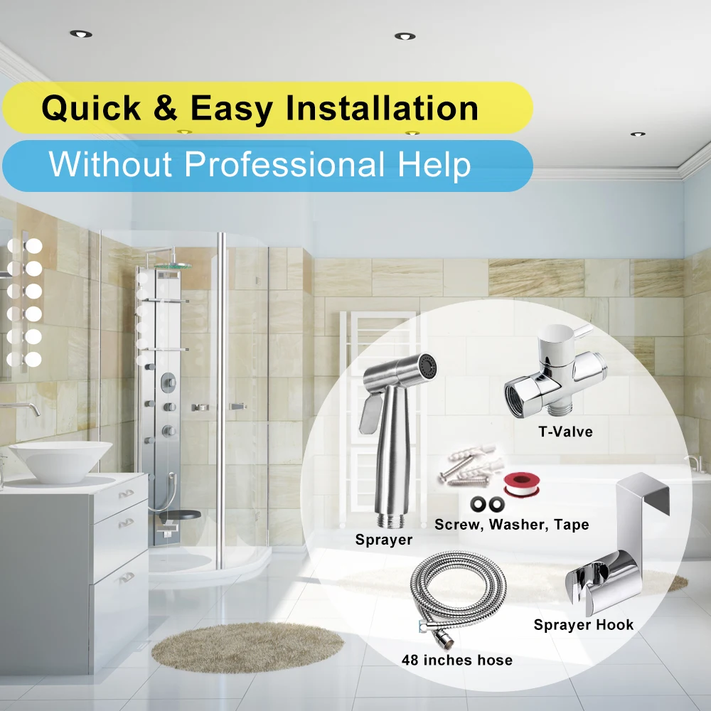 Ручной распылитель для унитаза биде портативный душ латунный T адаптер 1 2 м шланг