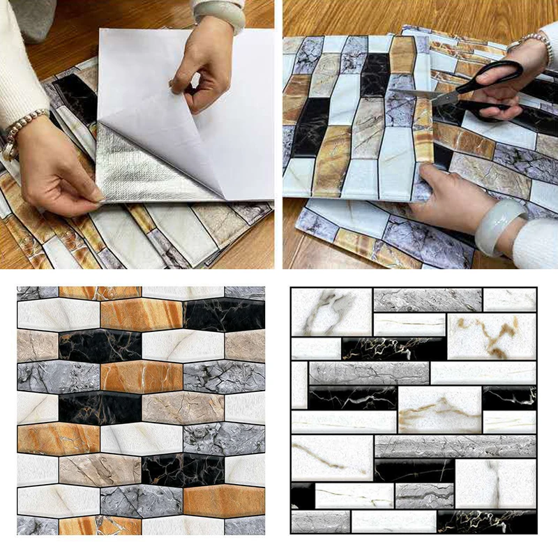 Мягкие 3D-панели из пеноматериала настенные Стикеры с клейкие плитки