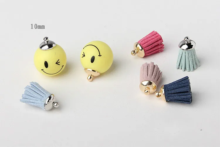 10 мм Медный позолоченный круглый колпачок кисточка висячие кольца колокольчики