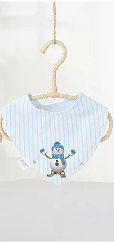 Sky Blue stripe 2 Детские нагрудники из хлопка в полоску с рисунком из мультфильма; нагрудник с принтом; треугольный нагрудник; Детский шарф для новорожденных; детские вещи для кормления - Цвет: Sky Blue stripe 2