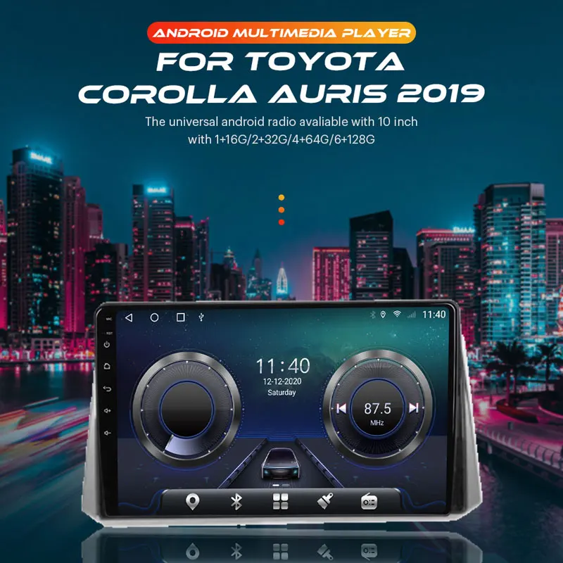 Автомобильный мультимедийный плеер AKAMATE автомагнитола 2 Din для Toyota Corolla Auris 2019 CarPlay