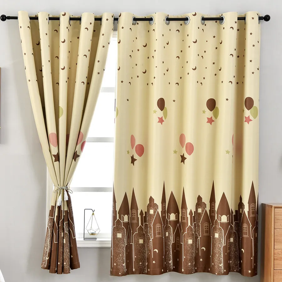 Занавески с мультяшными воздушными шарами для детей затемняющие шторы детской