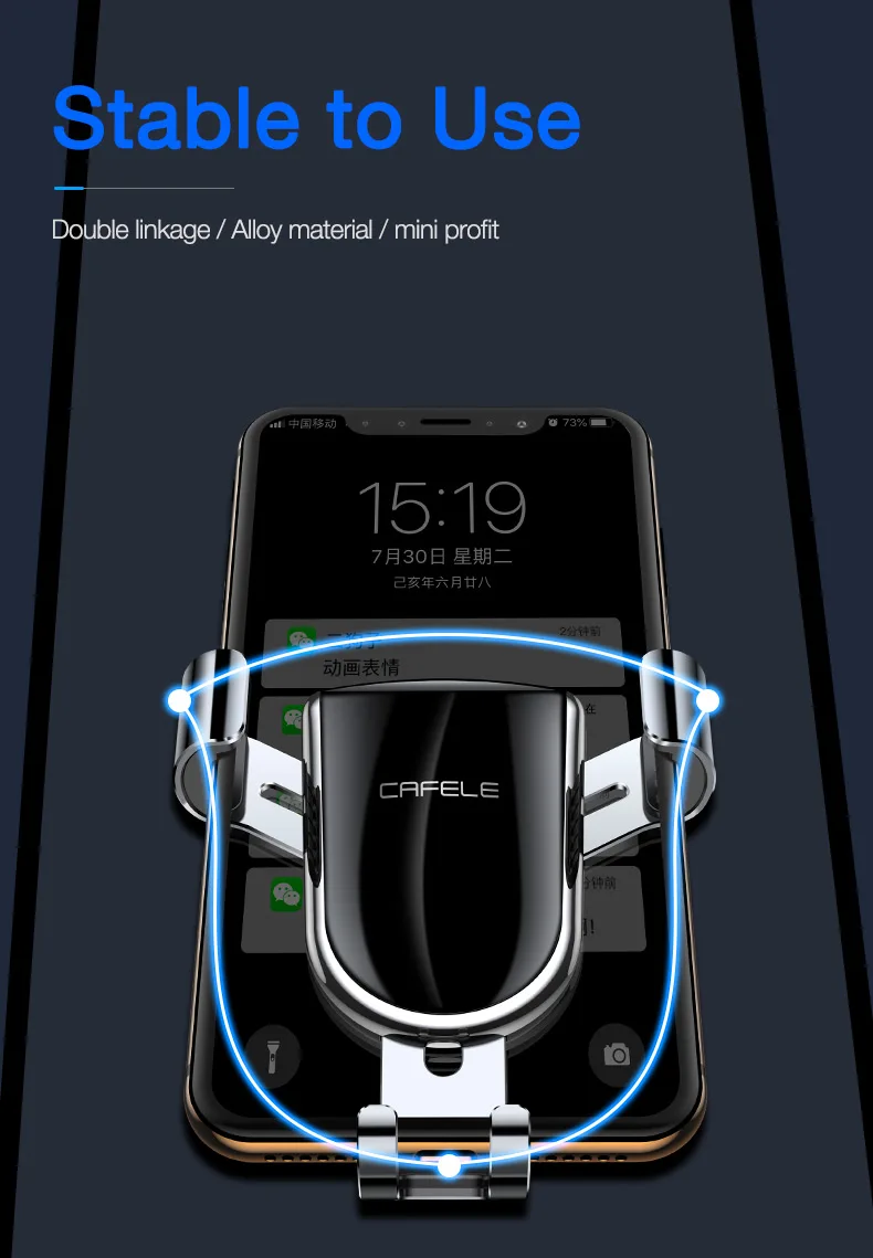 CAFELE Gravity Автомобильный держатель для телефона Подставка для вентиляционного отверстия держатель для мобильного телефона в автомобиль универсальная подставка для мобильного телефона 4,5-6.5in