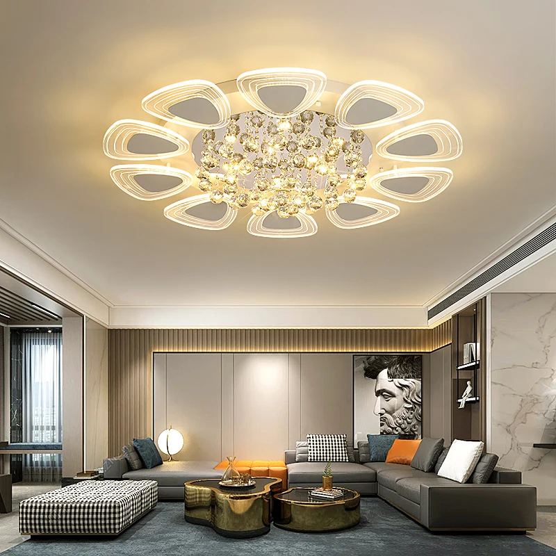 Modern LED Crystal ceiling Lights dimmable living room dining bedroom study balcony home decoration lamp | Освещение