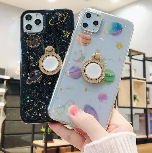 Модные блестящие чехлы для телефонов с космической планетой iphone 11 X XR XS Max 6 6S 7 8 Plus