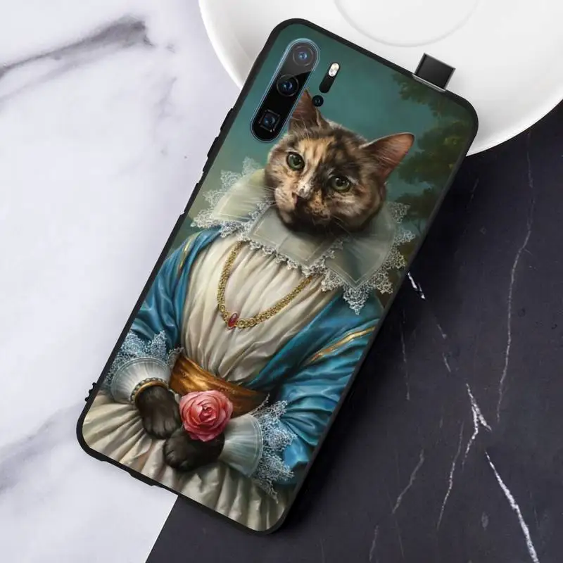 

Retro Cat Art Aesthetics Phone Case For Huawei P 9 8 10 40 Mate 30 Honor 8 8A 20 20s 9x nova 6se 5t Y9s PSMART lite pro 2017