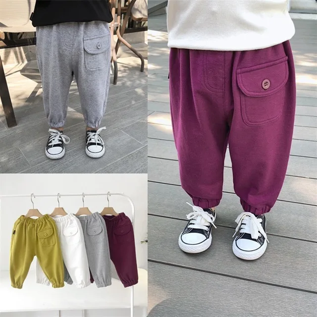 Штаны для маленьких мальчиков; модная детская одежда; сезон осень-зима; детские брюки для мальчиков; шаровары; яркие однотонные штаны для малышей