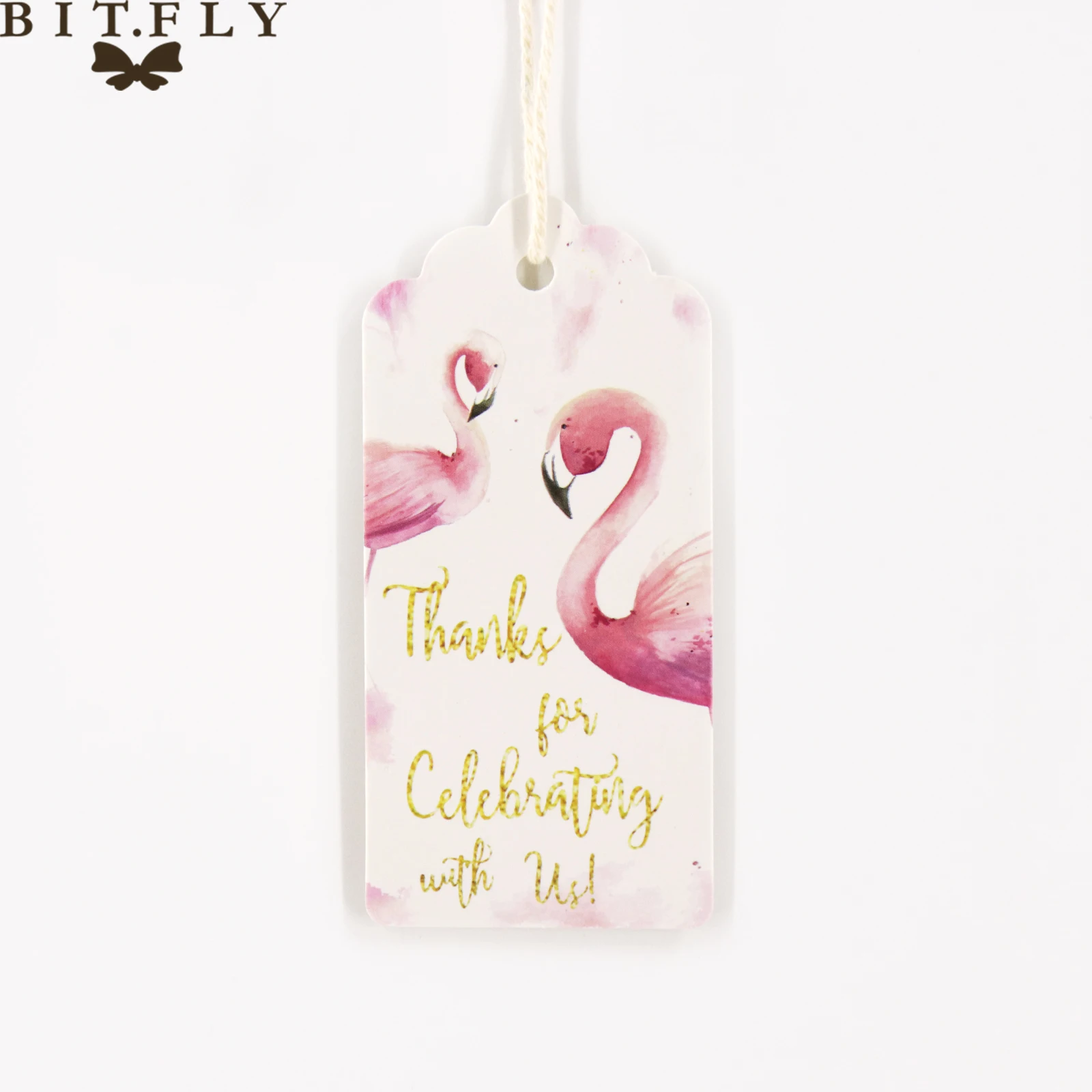 50 шт. бумага Единорог Фламинго спасибо бирки подарочная упаковка конфетная