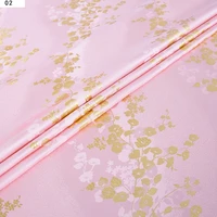 50150 cm floral pattern garment fabric brocade jacquard fabric sewing dress cheongsam pink black handmade design matching cloth