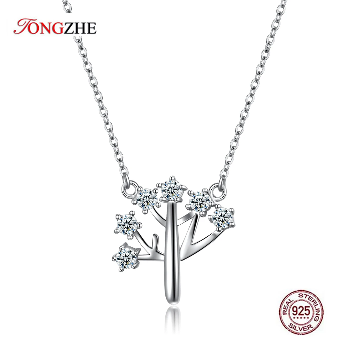 

TONGZHE Древо жизни 925 пробы серебряные ожерелья подвески на заказ AAA циркон женские ожерелья ювелирные изделия 2019 подарок для девочки