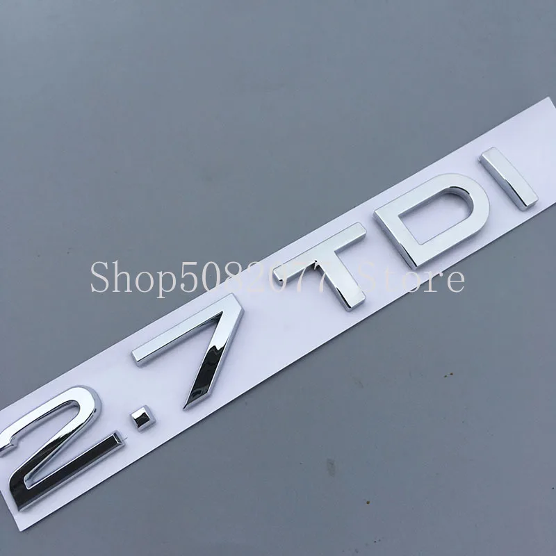 Хромированная Эмблема Для Audi A7 A8 A6L Q7 TDI 1.9TDI 2.0TDI 2.5TDI 2.7TDI 3.0TDI автостайлинг задний